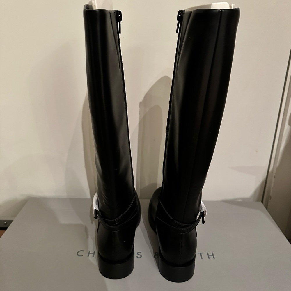 Charles & Keith Belted Knee-High Boots - Black (size 7) - Picture 9 of 11